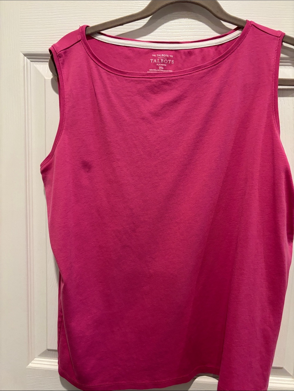Talbots Bright Fuchsia Sleeveless Cotton Shell Top